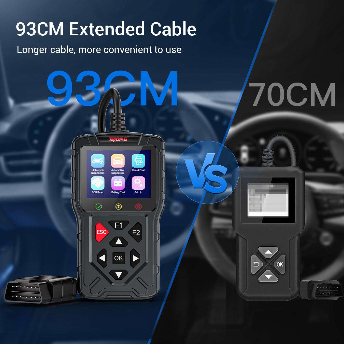 FLUTREE M60 2-in-1 OBD2 Motorcycle & Car Diagnostic Tool