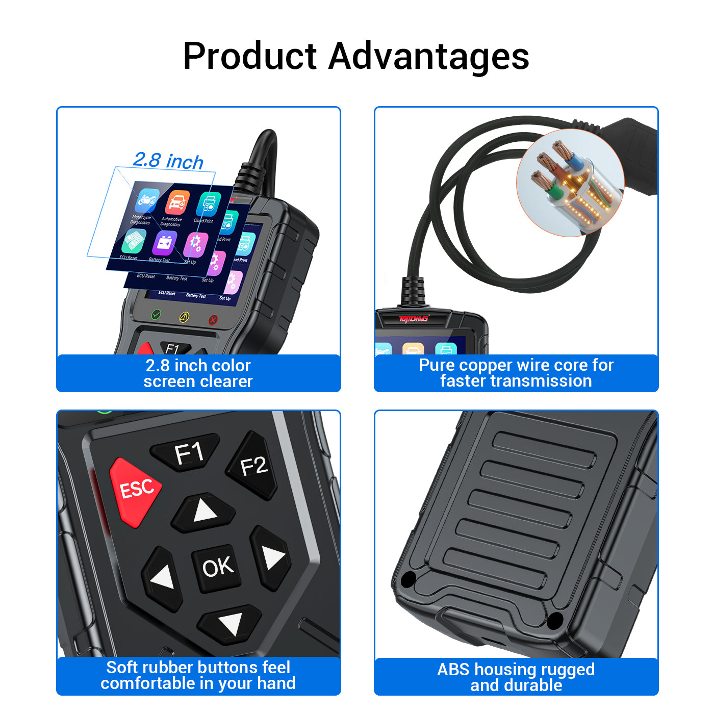 FLUTREE M60 2-in-1 OBD2 Motorcycle & Car Diagnostic Tool