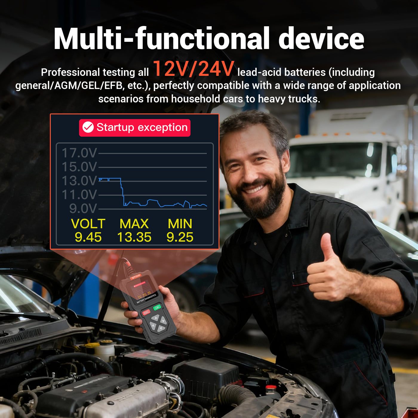 BT105 12V/24V Battery Diagnostic Tool