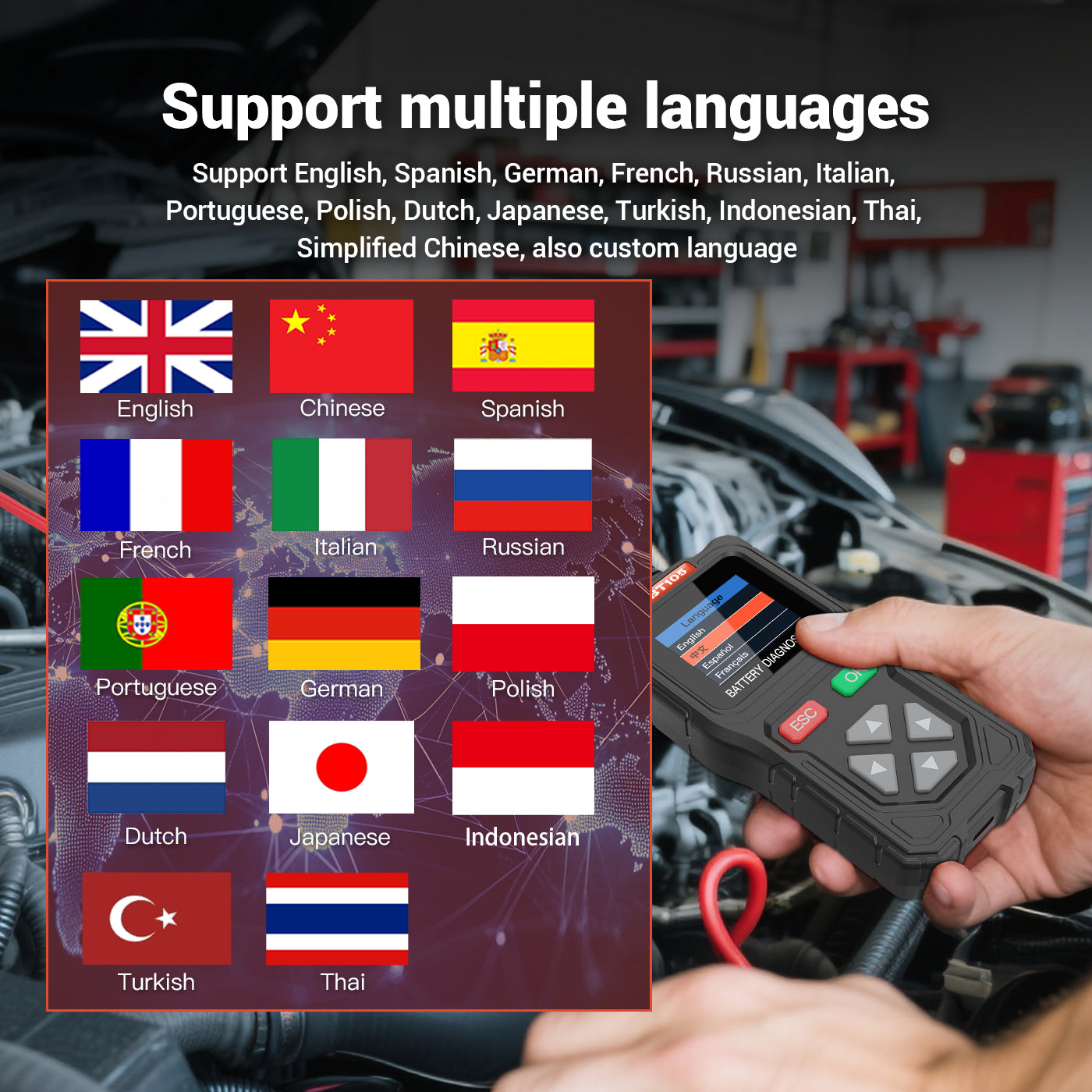 BT105 12V/24V Battery Diagnostic Tool