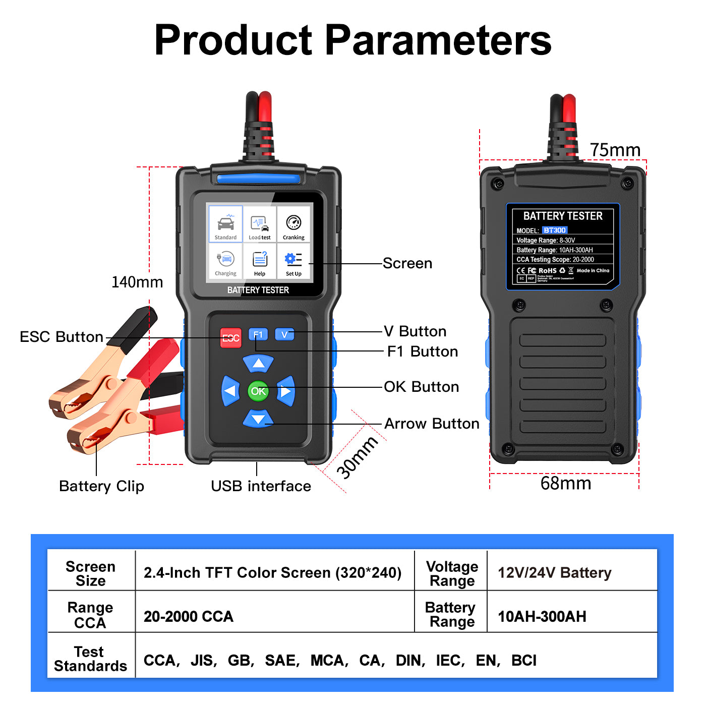 BT300 Car Battery Tester