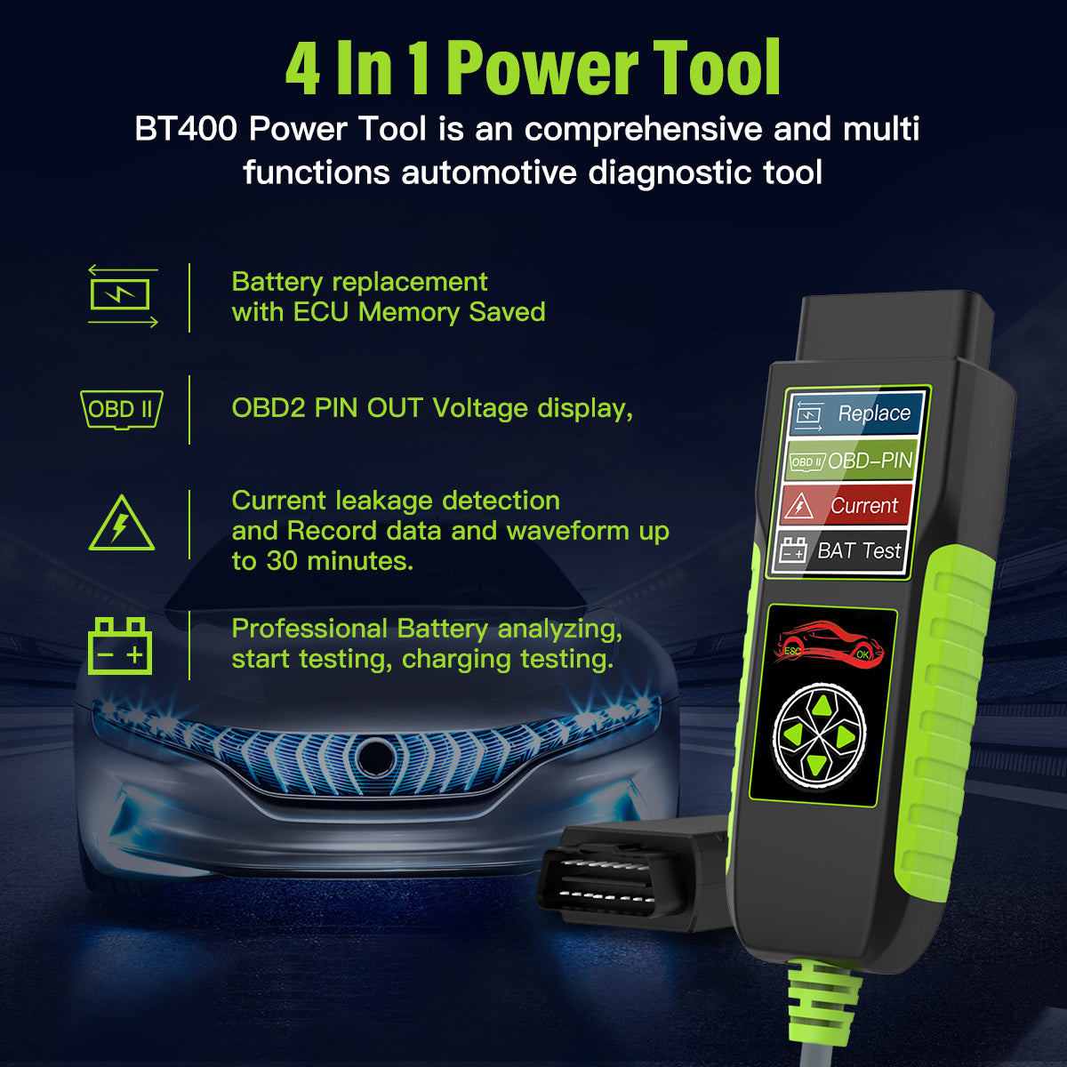 FLUTREE BT400 4-in-1 Automotive Diagnostic Tool