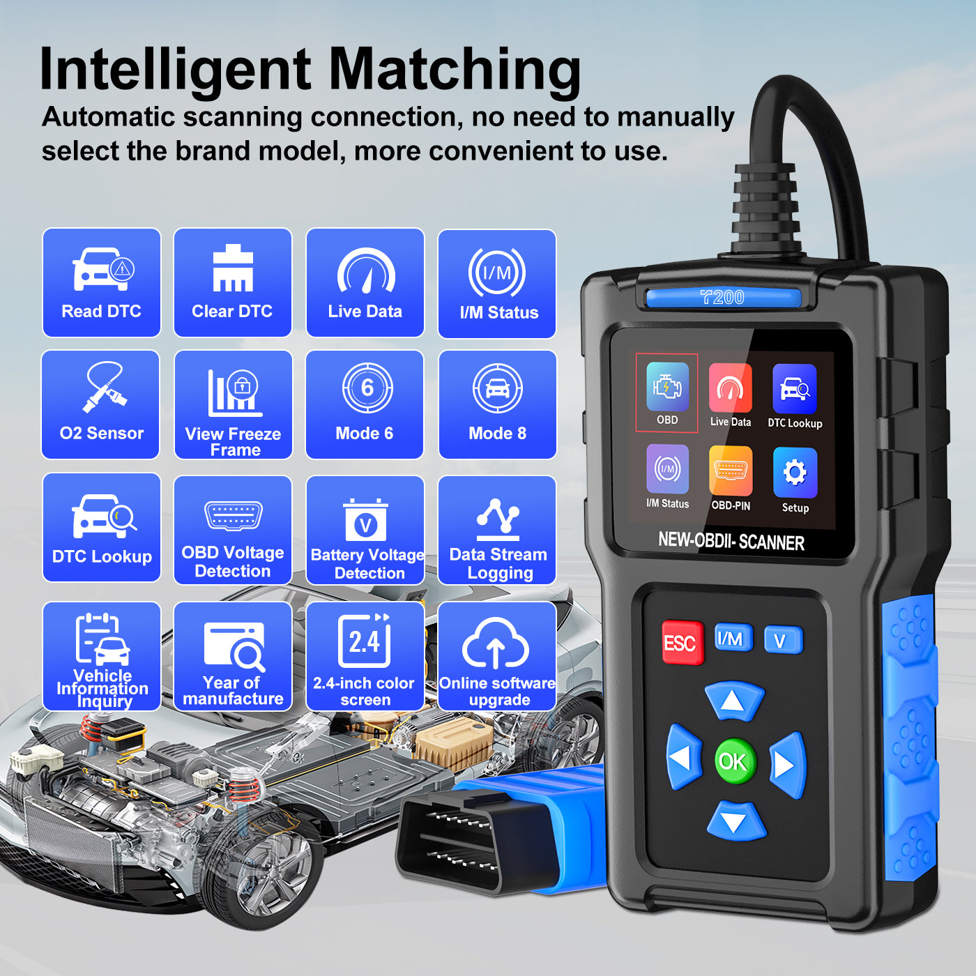 T200 OBD2 Car Diagnostic Scanner