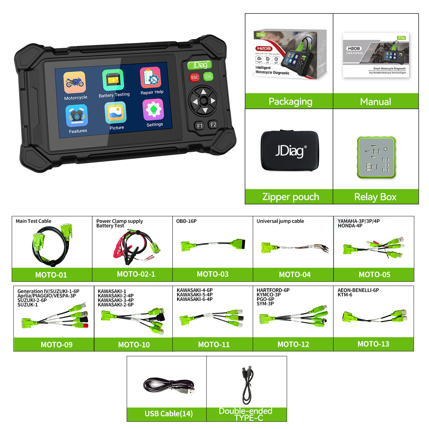 M208 Intelligent Motorcycle Diagnostic Scanner